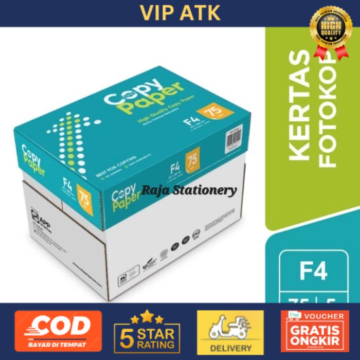 

COPY PAPER F4 75GR KERTAS HVS FOLIO FOTOKOPI KUALITAS PAPERONE [5PCS]