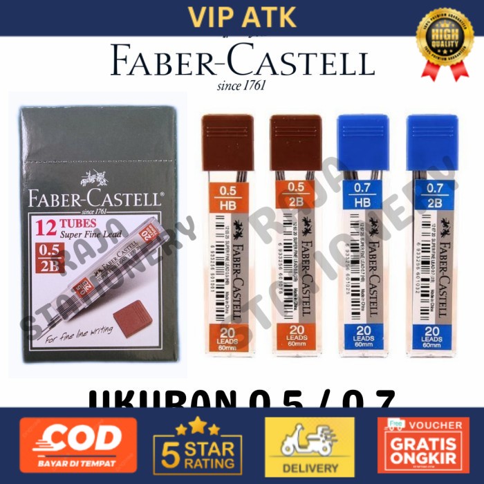 

FABER CASTELL LEAD 2B 0.5 0.7 ISI PENSIL MEKANIK SUPERFINE [12PCS] - 0.5mm