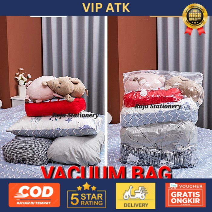 

DELI Transparent VACUUM Bag / Tas Plastik Vacum Baju Press Travel - BAG 50x70cm