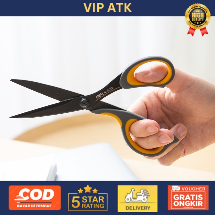 

DELI Scissor STAINLESS STEEL / Gunting DELI Besar Kertas Tajam E6027