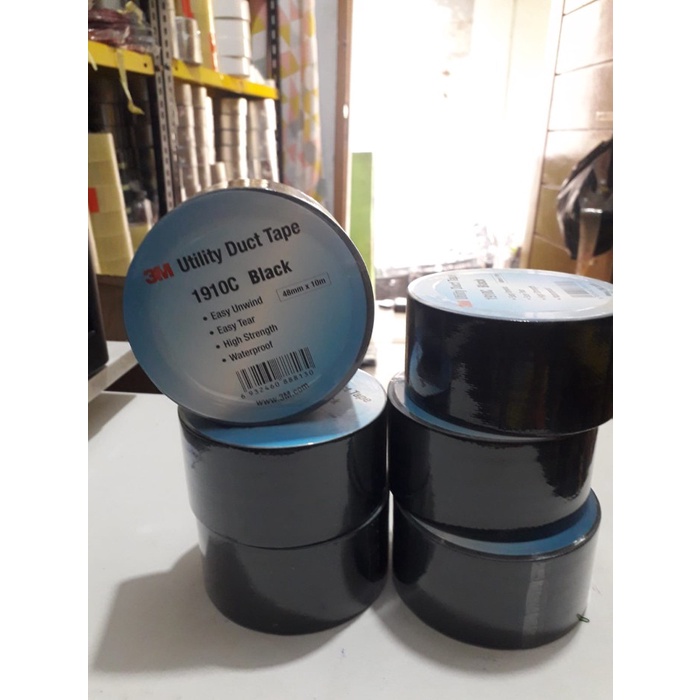 

3 M Duct Tape 1910C - Lakban kain Black 48mm x10 meter 3 M 1910C Hitam -FN10