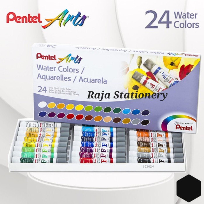

Pentel Arts 24 Watercolour Paint / Cat Air 24 Warna Pentel WFRS-24