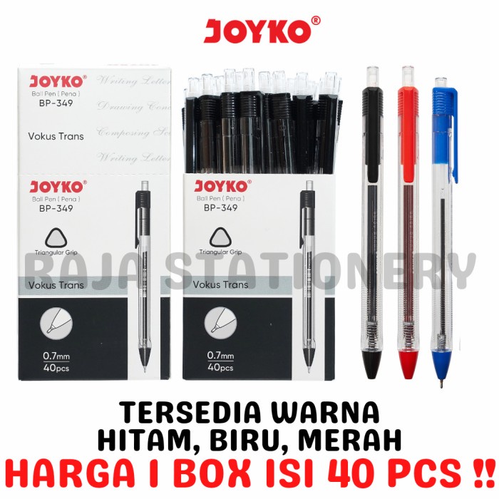 

JOYKO BALL PEN CLICKER 0.7 BOLPEN PEN JOYKO CETEK BP-349 [40PCS] - Hitam alat tulis kantor atk