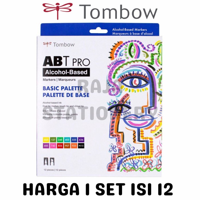 

Tombow ABT Pro Brush Pen Basic Palette Set 12 Calligraphy Craft alat tulis kantor atk