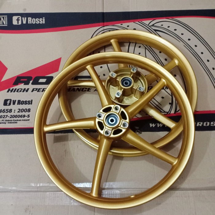 velg racing rossi jupiter mx 135 new double disc cakram - gold, 160+160X17
