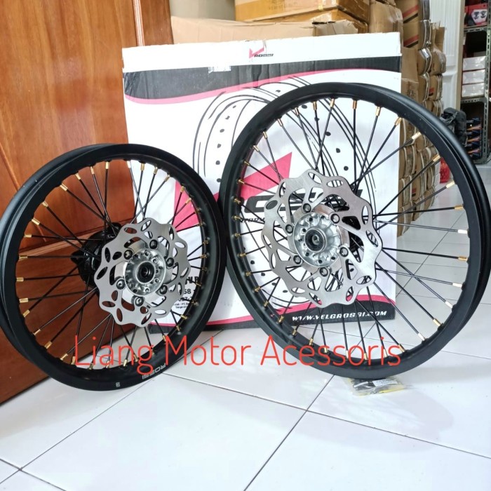 Paket Velg Ring 16 19 / 18 21 Trail Cross - KLX 150 Dtracker 150 BF150 - Tromol Hitam, Ring 16 19