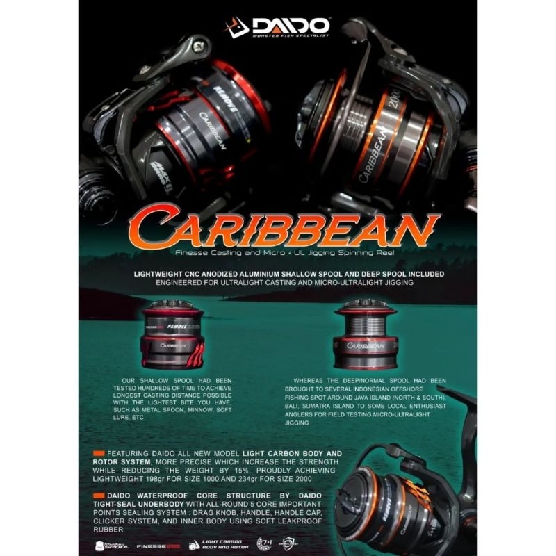 Reel spinning Daido Caribbean power handle double spool casting pancing spinning