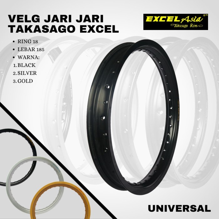Velg Takasago excel asia 185 ring 18 - Kuning