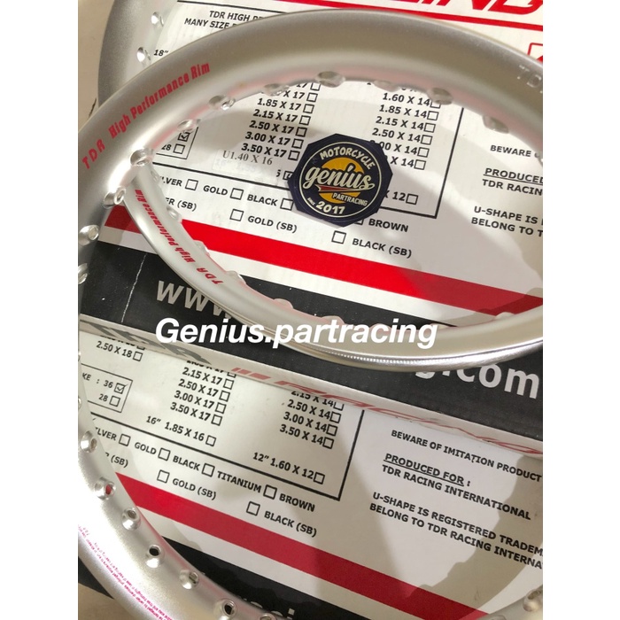 Velg TDR U Shape 140X160 Ring 14 Silver Series