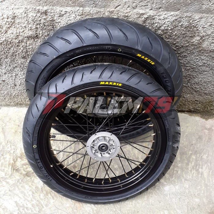 wheelset Ban Maxxis Supermoto KLX Dtracker 150 Velg 17 300 350 - Ban Dalam