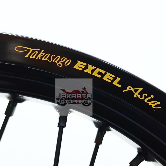 VELG WHEELSET SUPERMOTO TAKASAGO EXCEL BARTUBELESS CRF BLACK 300 350