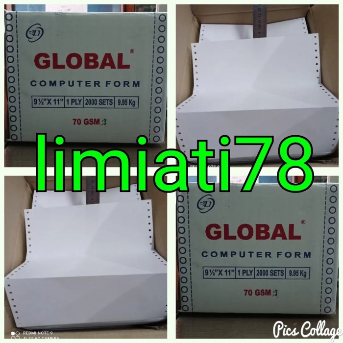 

Kertas Continuous Form Global 9 1/2 x 11 : 3 (1 ply)