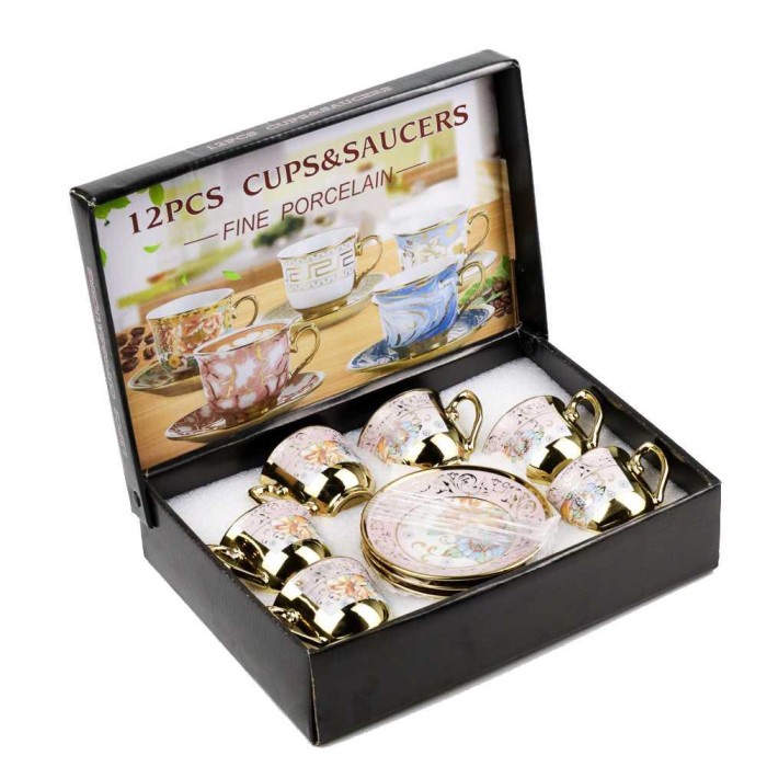 Cangkir Set Keramik Gelas Teh Kopi Satu 1 Set Motif Bunga Sango Eropa