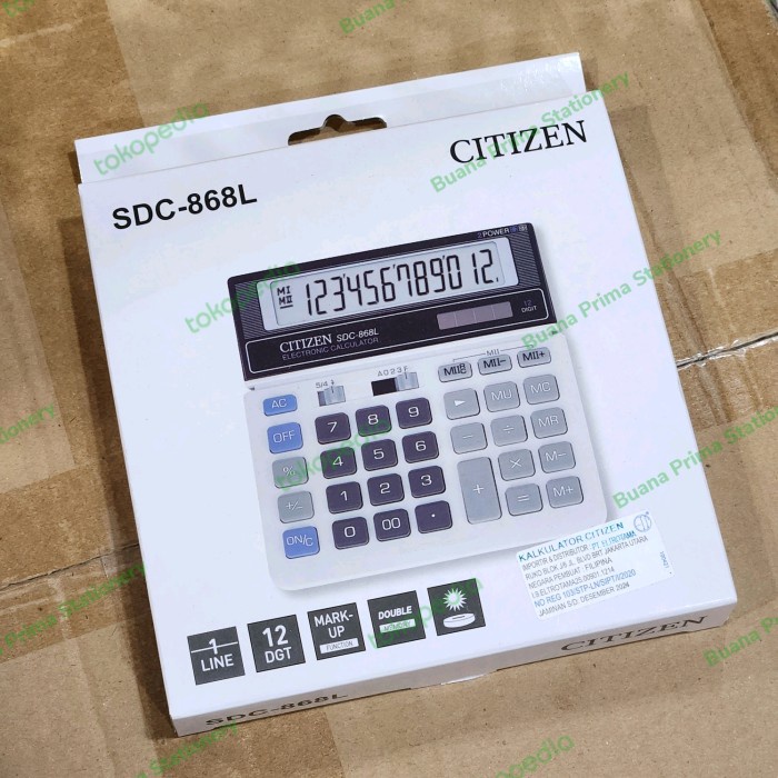 

Kalkulator Citizen SDC-868L Original Eletrotama Calculator