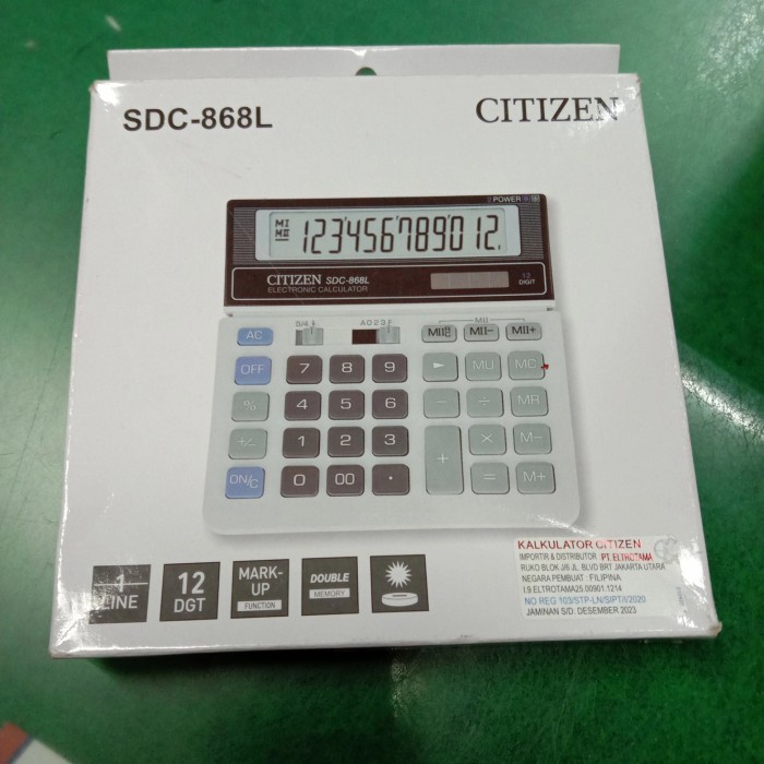 

Kalkulator Citizen Original SDC 868 12 Digit
