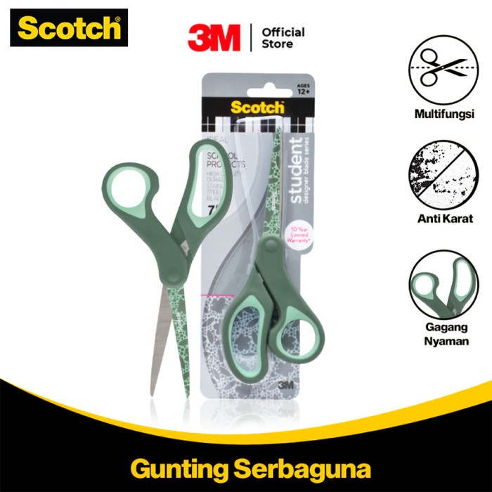 

Scotch 3 M Gunting Anak Multifungsi Aman dan Egronomis 7” 1427S-BOT - Hijau -FN10