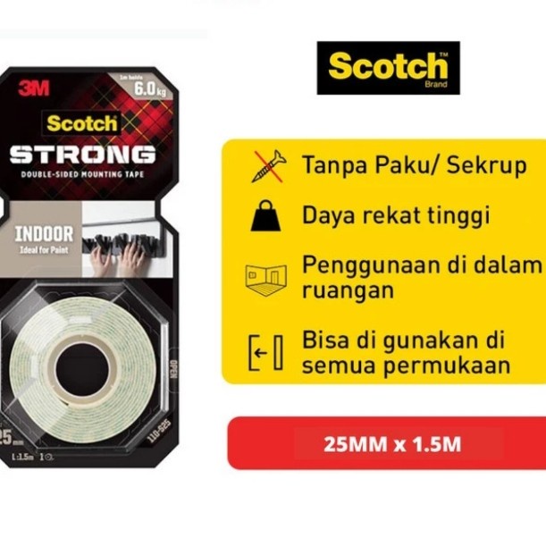 

Double Tape 3 M Scotch Indoor Mounting Tape 110-S25 25mm x 1,5 meter -FN10