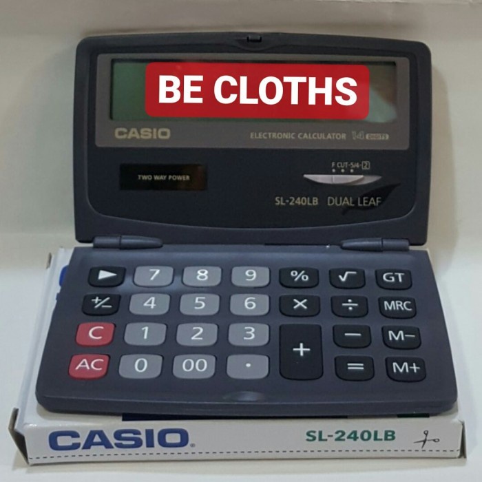 

Casio SL-240LB Calculator - Kalkulator Saku Pocket SL 240LB Dual Leaf