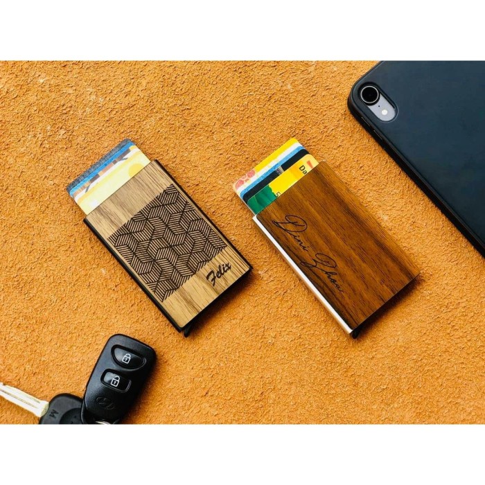 

SMART WALLET WOODEN MATERIAL FOR COVER , CARD HOLDER CUSTOM DESIGN