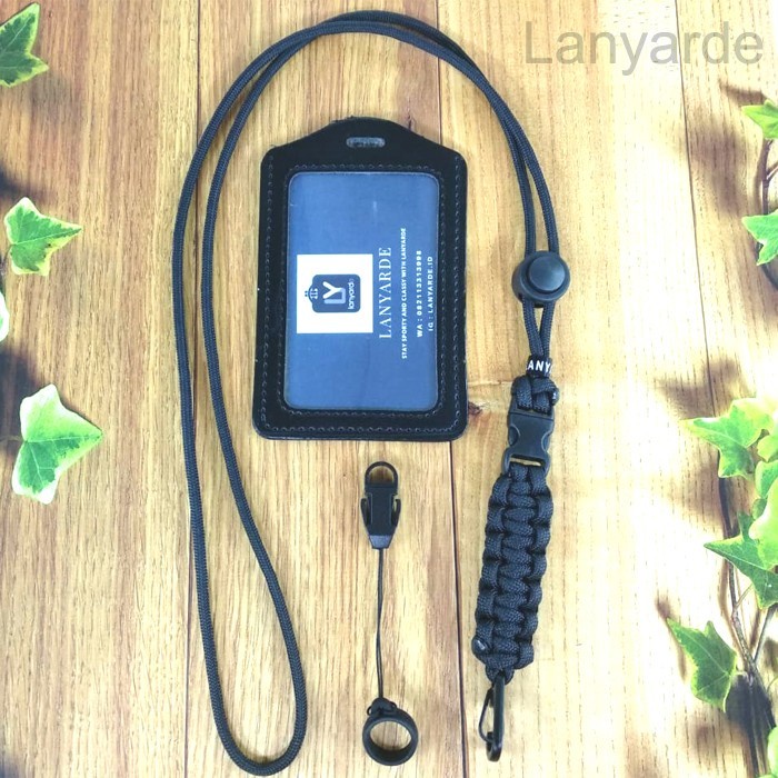 

4258 Lanyard Cobra Buckle Name Tag ID Card Holder Tali Leher Kartu
