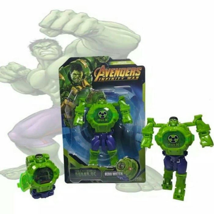 New Jam Tangan Anak Robot SUPER HERO + Nyala Lampu LED - SPIDERMAN