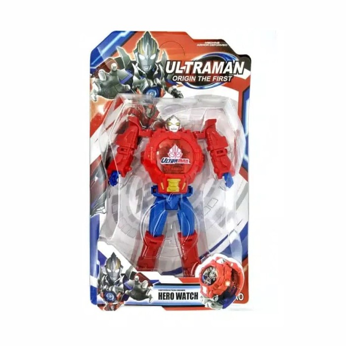JAM TANGAN ANAK BENTUK ROBOT AVANGERS / ULTRAMAN - Merah