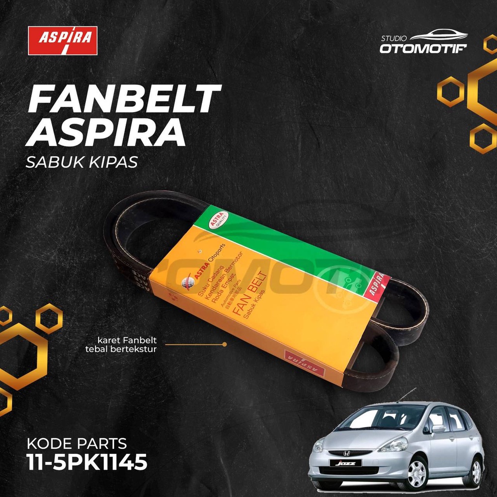 Fanbelt Jazz GD3 2004-2007 Aspira 5PK1145 Vbelt