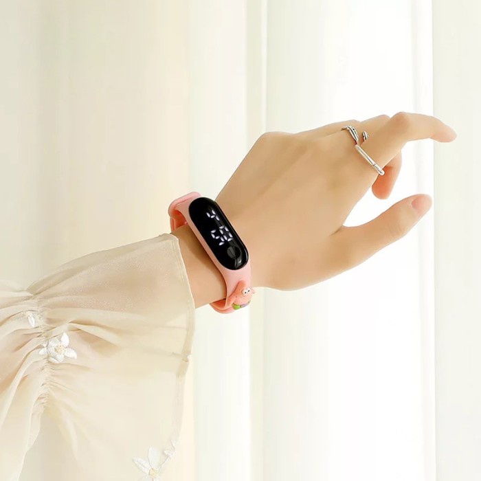 Jam Tangan Elektronik LED Anak Spongebob / Jam Tangan Anak - Kuning