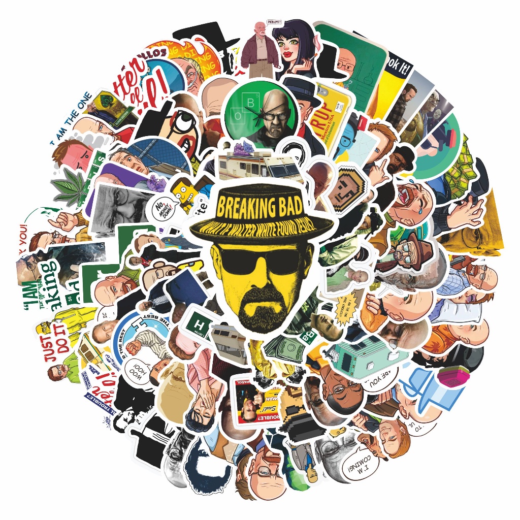 

COD✨ 50 Pcs Stiker Pack Motif Breaking bad Anti Air Untuk Dekorasi Notebook Sepeda Skateboard Handphone DIY