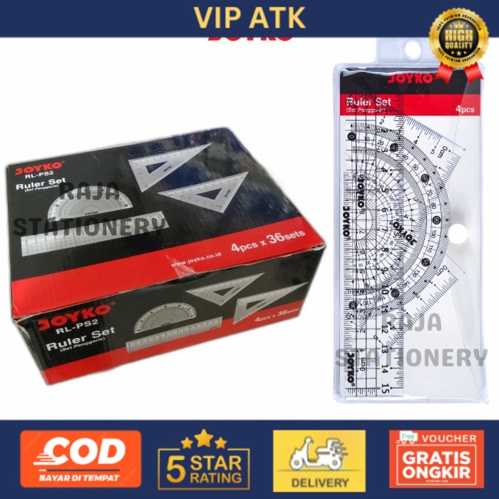 

PAKET PENGGARIS BUSUR JOYKO 4PCS MATH SET MATEMATIKA RL-PS2 [36SET] alat tulis kantor atk