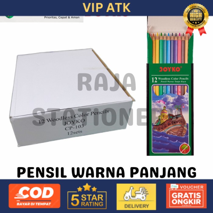 

PENSIL WARNA JOYKO 12 WARNA PANJANG JOYKO COLOUR PENCIL CP-103 [12PCS] alat tulis kantor atk