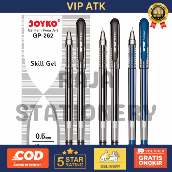 

JOYKO GEL PEN SKILL GEL 0.5 PENA PULPEN JOYKO JEL GP-262 [12PCS] - Hitam alat tulis kantor atk