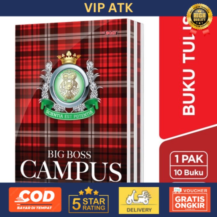 

BUKU TULIS BIG BOSS 50 LEMBAR CAMPUS NOTEBOOK GARIS SEKOLAH [10PCS] alat tulis kantor atk