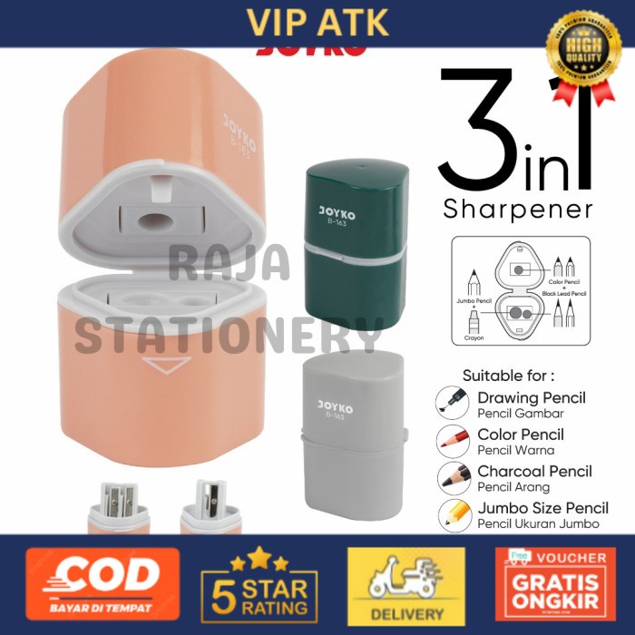 

Serutan Joyko Untuk Semua Pensil Rautan Sharpener Universal B-163 alat tulis kantor atk