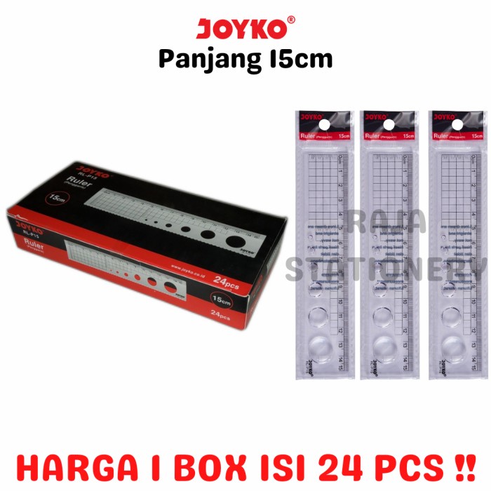 

JOYKO RULER 15CM PENGGARIS 15CM JOYKO PANJANG AKRILIK RL-P15 [24PCS] alat tulis kantor atk