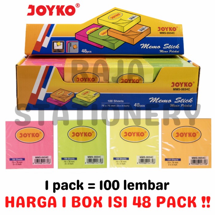 

JOYKO MEMO STICK KERTAS MEMO TEMPEL CATATAN NOTE MMS-0654C [48PCS] alat tulis kantor atk