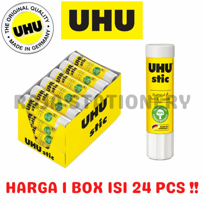 

UHU STIC 8.2gr GlUE STICK LEM KERTAS UHU STIK KECIL PRAKARYA [24PCS] alat tulis kantor atk