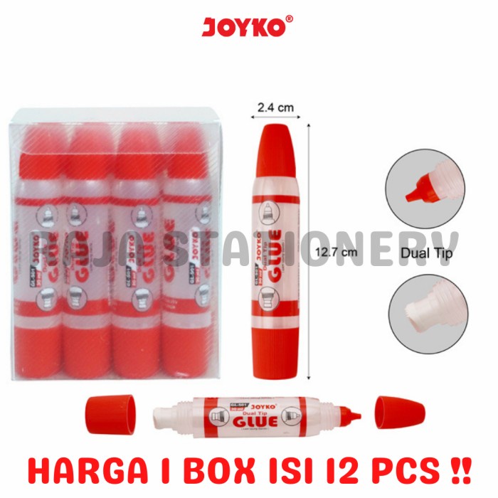 

JOYKO TRANSPARENT GLUE DUAL TIP LEM CAIR JOYKO PRAKARYA GL-501 [12PCS] alat tulis kantor atk