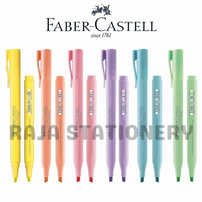 

Faber Castell Textliner PASTEL Pen / Penanda PASTEL Model Pen Faber 38 - Pink alat tulis kantor atk