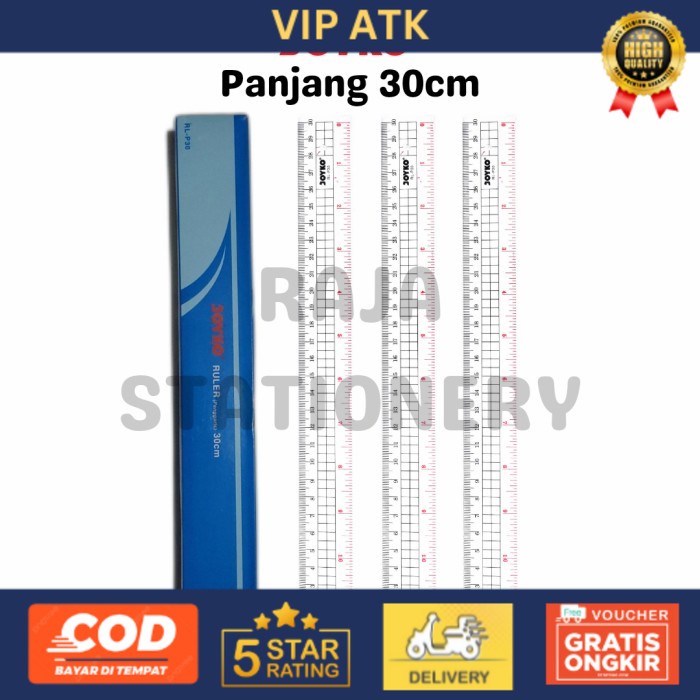 

JOYKO RULER 30CM PENGGARIS 30CM JOYKO PANJANG RL-P30 1 BOX 12 PCS alat tulis kantor atk
