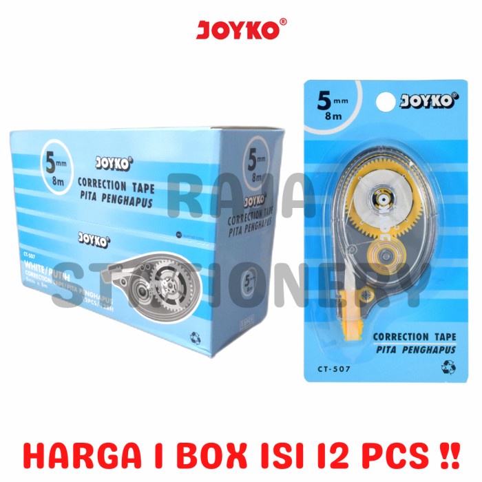 

JOYKO CORRECTION TAPE 8m TIPEX KERTAS JOYKO TIPX CT-507 1 BOX 12 PCS alat tulis kantor atk