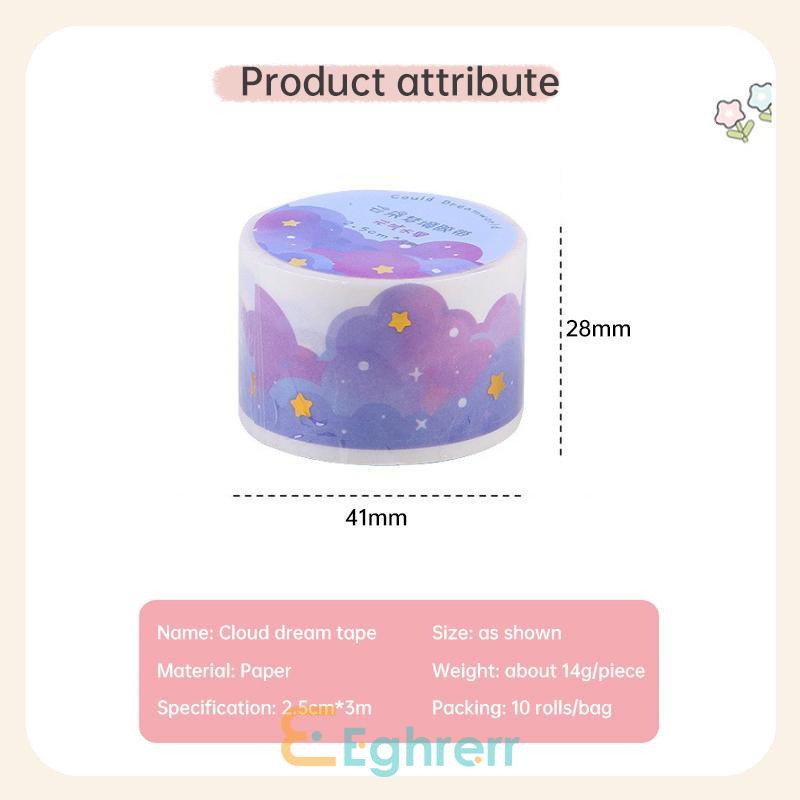 

✨EG-Stiker DIY Bahan Pita Kertas Pola Kartun Bronzing Dekoratif Gulungan-Eghrerr