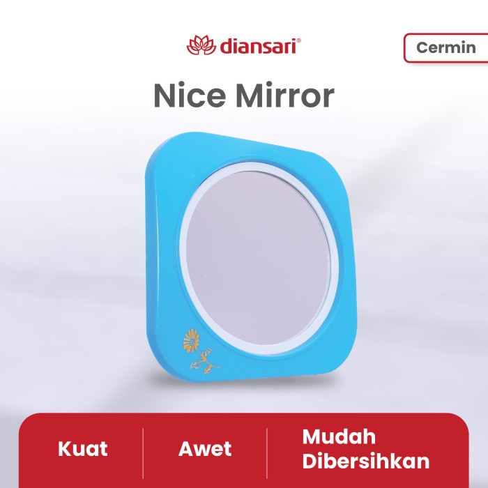 Cermin Bulat Plastik / Nice Mirror / Cermin Dinding / Kaca Duduk Bulat Diansari