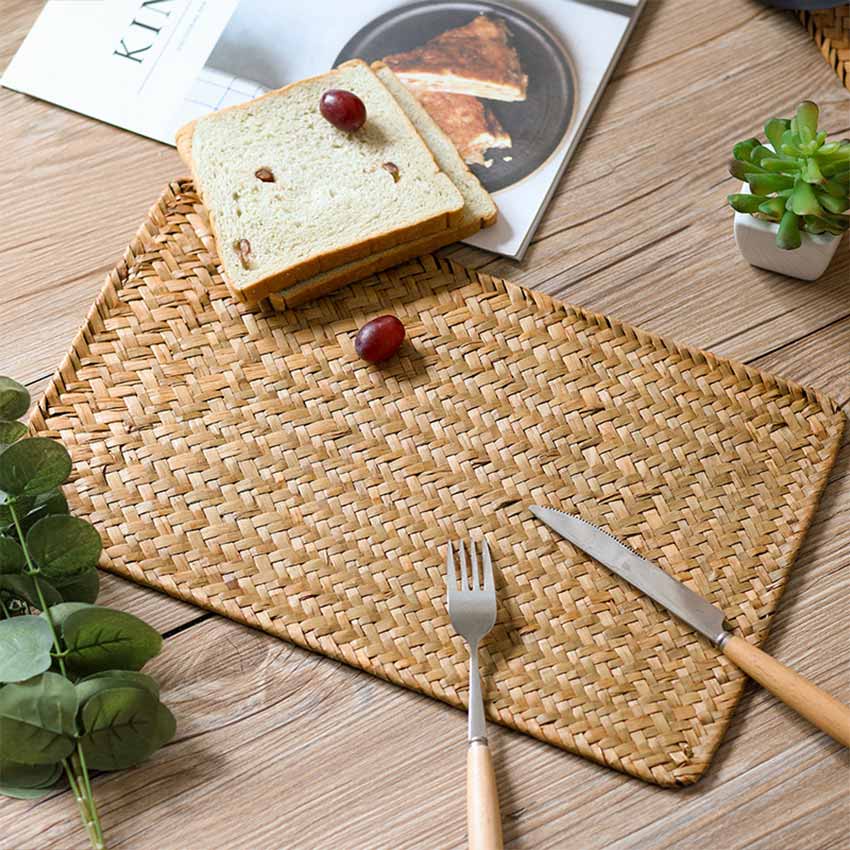 TATAKAN PIRING ROTAN PERSEGI PANJANG / PLACEMAT ROTAN BESAR / RATTAN PLACEMAT / ALAS ROTAN / ALAS