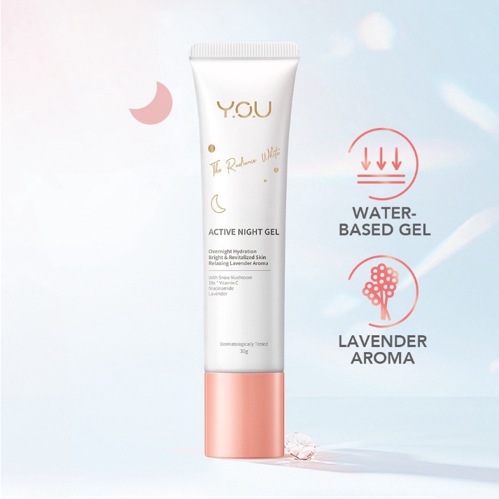 YOU Radiance White Night Gel 30gr Pelembab Wajah Krim malam YOU Mencerahkan Wajah Moisturizer Gel
