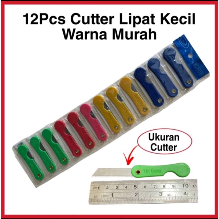 

Pisau cutter lipat mini plastik - Pencil knife - pisau pensil 12 pcs murah