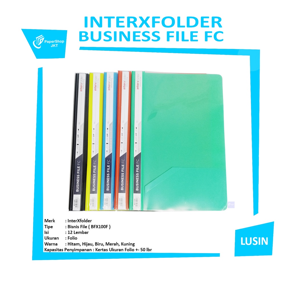 

INTERXFOLDER - Business File Map Plastik Ukuran F4 Warna - Lusin