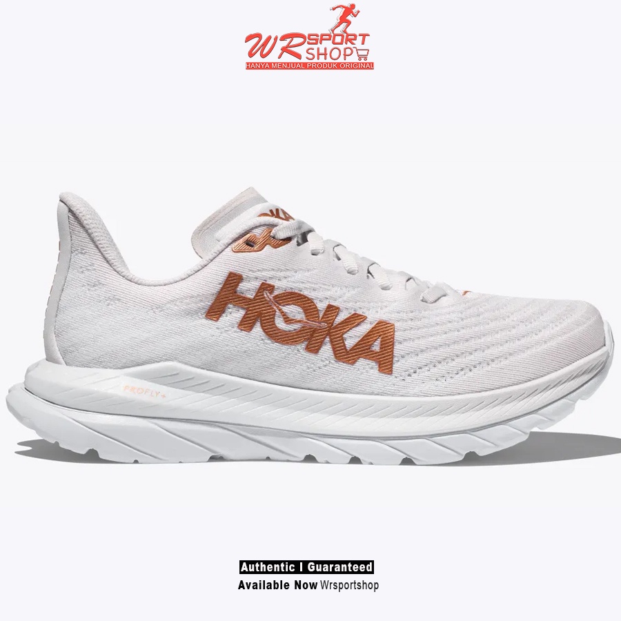 Sepatu Lari Wanita Hoka Mach 5 White / Copper ORIGINAL