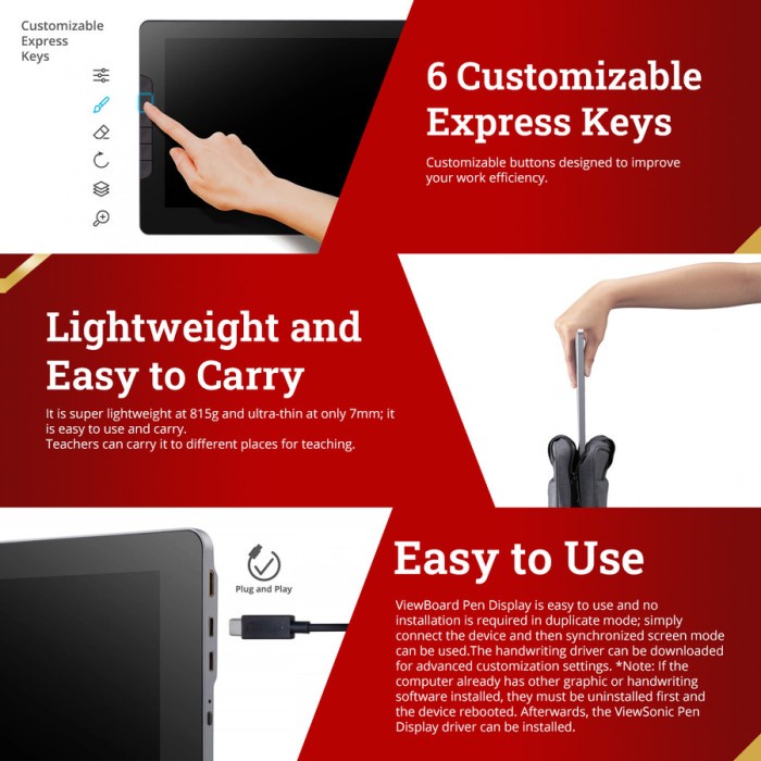 

Pen Display ViewSonic ViewBoard ID1330 |13" Screen Drawing Pad