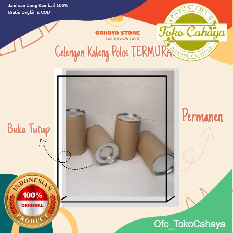 ORIGINAL TERMURAH Celengan Kaleng Polos Buka Tutup & Permanen TERMURAH